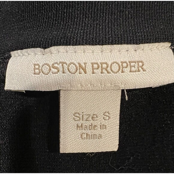 Boston Proper Modern Square Neck Black Long Sleeve Top Size Small - Picture 5 of 6
